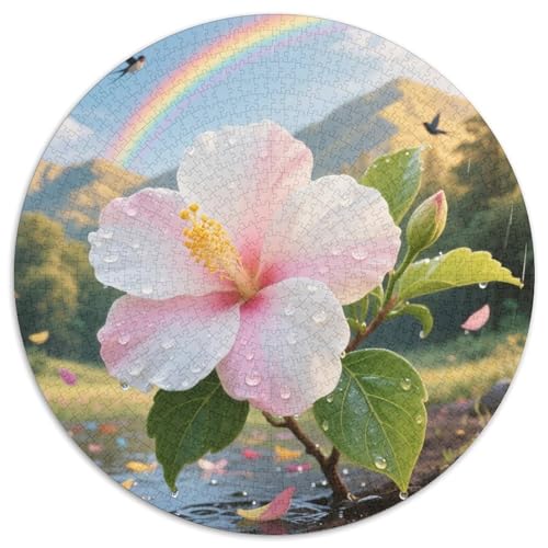 Der Hibiscus Syriacus 1000 Stück Künstlerisches Circular Puzzles Für Erwachsene Kinder Schwieriges Hohe Qualität Aus Recycelten Materialien Stressfreisetzung Spielzeug 1000pcs (67.5x67.5cm) von NTBSDVKDO