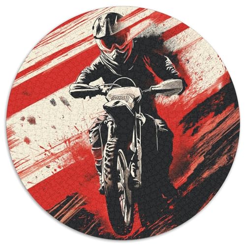 Dirt Bike Rundes Puzzle Mit 1000 Teilen Unregelmäßige Einzigartige Rund Jigsaw Puzzle Für Erwachsene Und Kinder Ab 12 Jahrengroßes Präzise Schnittführung Bildungswert 1000pcs (67.5x67.5cm) von NTBSDVKDO