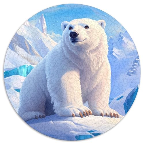 Eisbär 1000 Stück Unregelmäßige Einzigartige Rundes Puzzle Für Erwachsene Und Kinder Ab 12 Jahrengroßes Hohe Qualität Aus Recycelten Materialien Bildungswert 1000pcs (67.5x67.5cm) von NTBSDVKDO