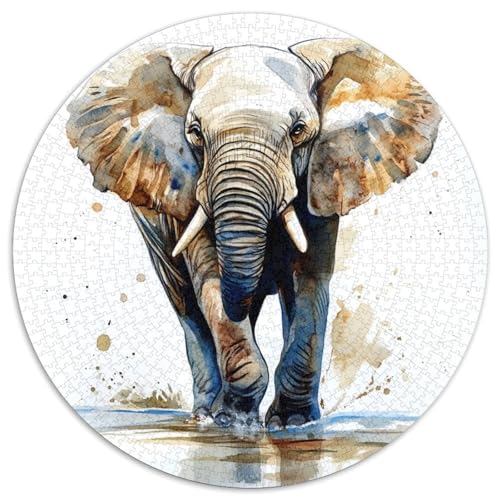 Elefanten 1000 Stück Unregelmäßige Einzigartige Rundes Puzzle Für Erwachsene Und Kinder Ab 12 Jahrengroßes Hohe Qualität Aus Recycelten Materialien Bildungswert 1000pcs (67.5x67.5cm) von NTBSDVKDO