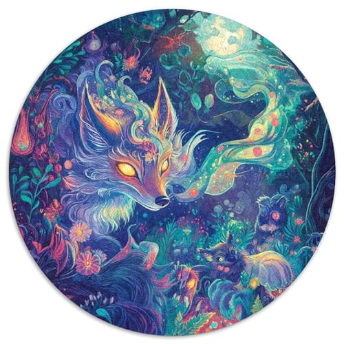 Fox 1000 Puzzles DIY Circular Für Erwachsene Kinder Großes Hohe Qualität Aus Recycelten Materialien Stressfreisetzung Spielzeug 1000pcs (67.5x67.5cm) von NTBSDVKDO