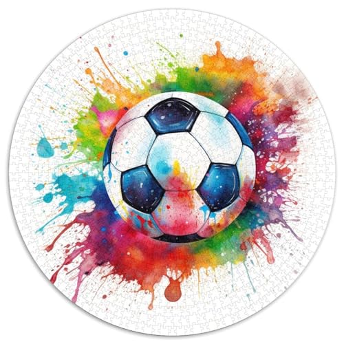 Fußball Rund 1000 Puzzles Unregelmäßige Einzigartige Geeignet Ab 12 Jahren Schwieriges Unmögliches Für Hohe Qualität Aus Recycelten Materialien Stressabbau-Spielzeug 1000pcs (67.5x67.5cm) von NTBSDVKDO
