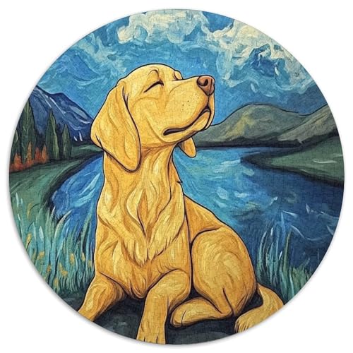 Goldener Retriever 1000 Puzzle DIY Circular Puzzles Für Erwachsene Kinder Großes Präzise SchnittführungBildungswert 1000pcs (67.5x67.5cm) von NTBSDVKDO