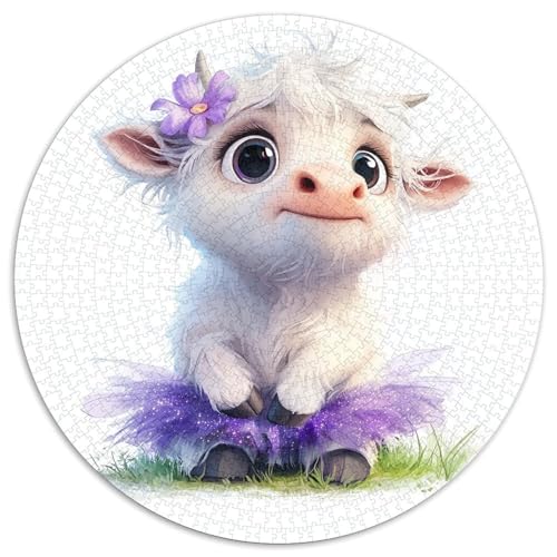 Highland Kuh Puzzles 1000 Teile Künstlerisches Circular Puzzle Für Erwachsene Und Kinder Ab 12 Jahren Großes Hohe Qualität Aus Recycelten Materialien Pädagogisches 1000pcs (67.5x67.5cm) von NTBSDVKDO