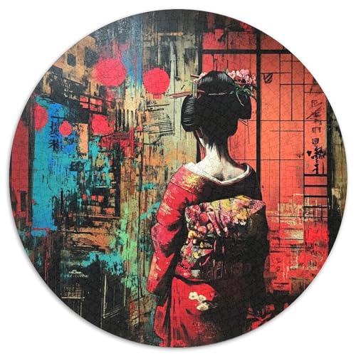 Japanische Graffiti 1000 Stück Unregelmäßige Einzigartige Rundes Puzzles Für Erwachsene Und Kinder Ab 12 Jahrengroßes Hohe Qualität Aus Recycelten Materialien Bildungswert 1000pcs (67.5x67.5cm) von NTBSDVKDO