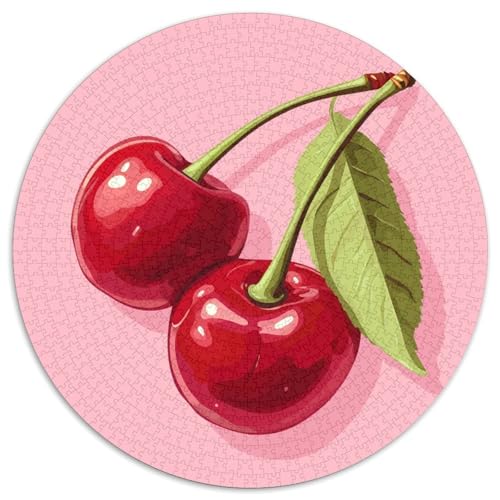 Kirsche Rundes Puzzle Mit 1000 Teilen Unregelmäßige Einzigartige Rund Jigsaw Puzzle Für Erwachsene Und Kinder Ab 12 Jahrengroßes Präzise Schnittführung Bildungswert 1000pcs (67.5x67.5cm) von NTBSDVKDO