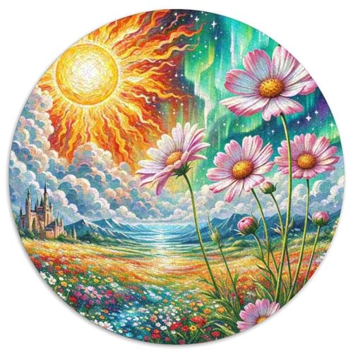 Kosmos Bipinnatus 1000 Stück Unregelmäßige Einzigartige Rundes Puzzle Geeignet Ab 12 Jahren Pädagogisches Präzise Schnittführung Bildungswert 1000pcs (67.5x67.5cm) von NTBSDVKDO