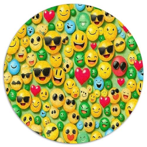 Lächelndes Gesicht Rundes 1000 Puzzles Künstlerisches Für Erwachsene Kinder Schwieriges Präzise Schnittführung Verringerter Druck 1000pcs (67.5x67.5cm) von NTBSDVKDO