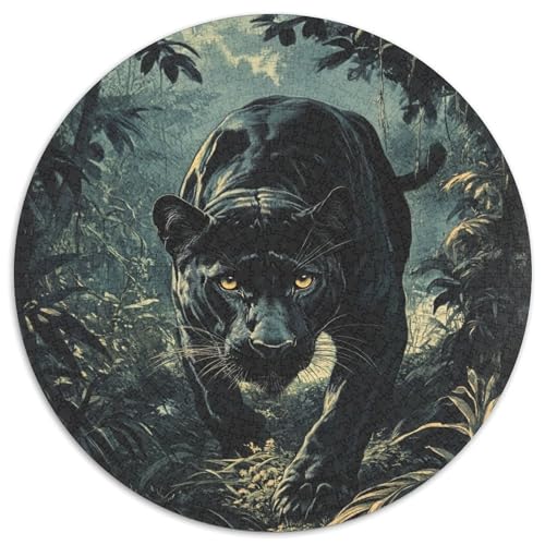 Leopard Rundes 1000 Puzzle DIY Rund Jigsaw Puzzle Für Erwachsene Und Kinder Ab 12 Jahren Schwieriges Präzise Schnittführung Pädagogisches 1000pcs (67.5x67.5cm) von NTBSDVKDO