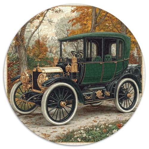Limousine im Alten Stil Puzzles 1000 Teile Künstlerisches Circular Puzzle Für Erwachsene Und Kinder Ab 12 Jahrengroßes Präzise Schnittführung Pädagogisches 1000pcs (67.5x67.5cm) von NTBSDVKDO