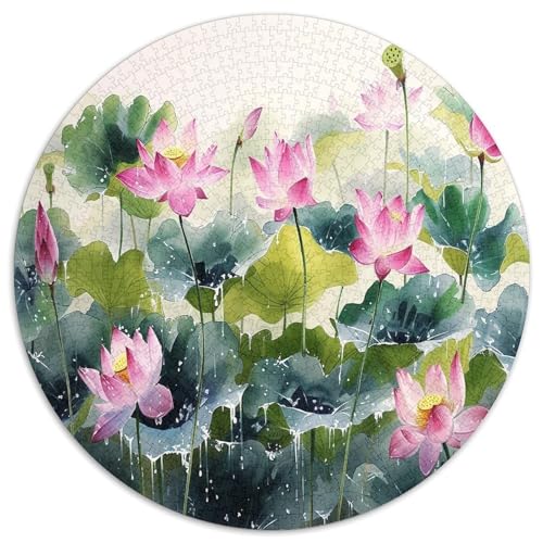 Lotus Puzzles 1000 Teile Künstlerisches Rund Jigsaw Puzzle Für Erwachsene Und Kinder Ab 12 Jahren Kreative Erwachsene Präzise Schnittführung Verringerter Druck 1000pcs (67.5x67.5cm) von NTBSDVKDO