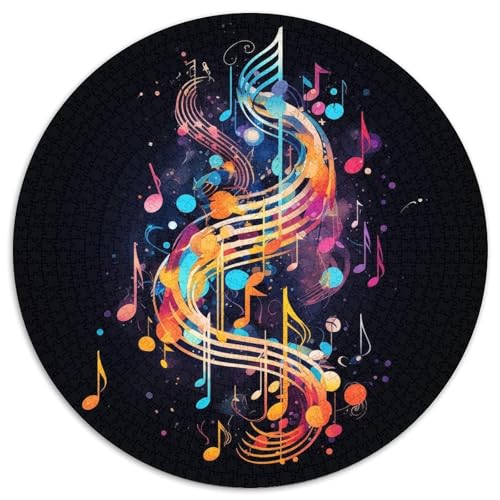 Musiknotiz Rundes 1000 Puzzle Unregelmäßige Einzigartige Rund Jigsaw Puzzles Für Erwachsene Und Kinder Ab 12 Jahren Pädagogisches Präzise Schnittführung Pädagogisches 1000pcs (67.5x67.5cm) von NTBSDVKDO
