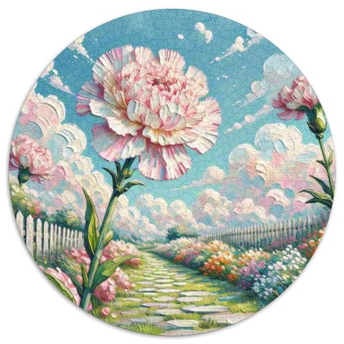 NElke Blume Puzzles 1000 Teile Unregelmäßige Einzigartige Naturlandschaft Rundes Puzzlefür Erwachsene Kinder Großes Hohe Qualität Aus Recycelten Materialien Bildungswert1000pcs (67.5x67.5cm) von NTBSDVKDO