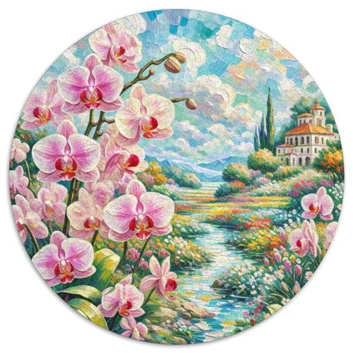 Orchidee Puzzles 1000 Teile Künstlerisches Circular Puzzle Für Erwachsene Und Kinder Ab 12 Jahren Großes Hohe Qualität Aus Recycelten Materialien Pädagogisches 1000pcs (67.5x67.5cm) von NTBSDVKDO