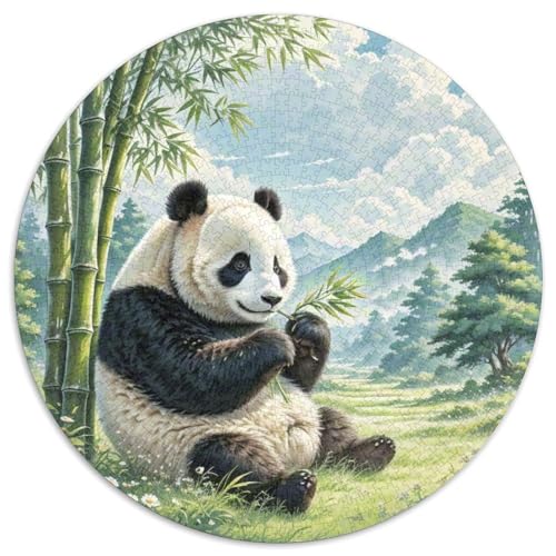 Panda Rundes Puzzle Mit 1000 Teilen Unregelmäßige Einzigartige Tiere Rund Jigsaw Puzzle Für Erwachsene Und Kinder Ab 12 Jahrengroßes Präzise Schnittführung Bildungswert 1000pcs (67.5x67.5cm) von NTBSDVKDO