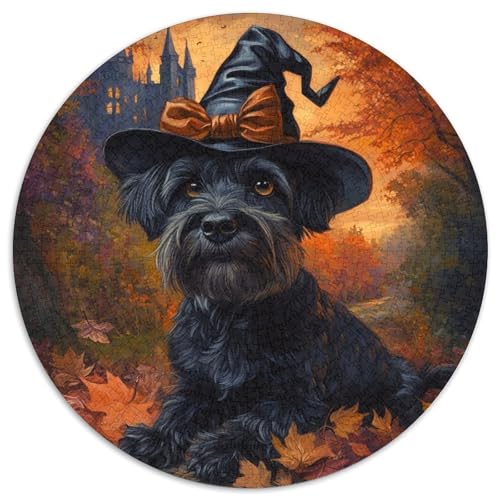 Schnauzer Puzzles 1000 Teile Unregelmäßige Einzigartige Rundes Puzzlefür Erwachsene Kinder Großes Hohe Qualität Aus Recycelten Materialien Bildungswert1000pcs (67.5x67.5cm) von NTBSDVKDO