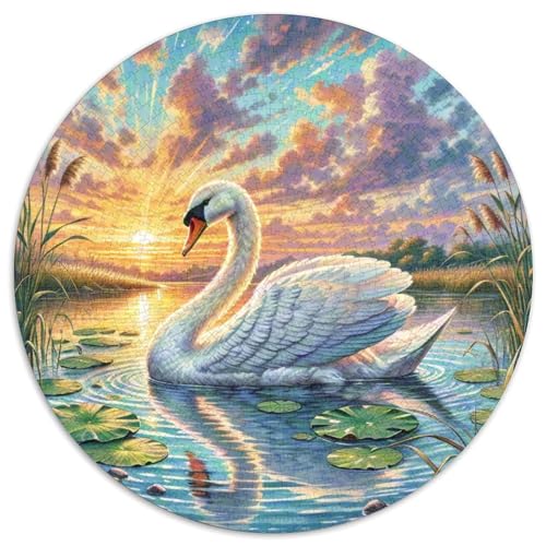 Schwan 1000 Puzzle DIY Tiere Circular Puzzles Für Erwachsene Kinder Großes Hohe Qualität Aus Recycelten MaterialienStressfreisetzung Spielzeug 1000pcs (67.5x67.5cm) von NTBSDVKDO
