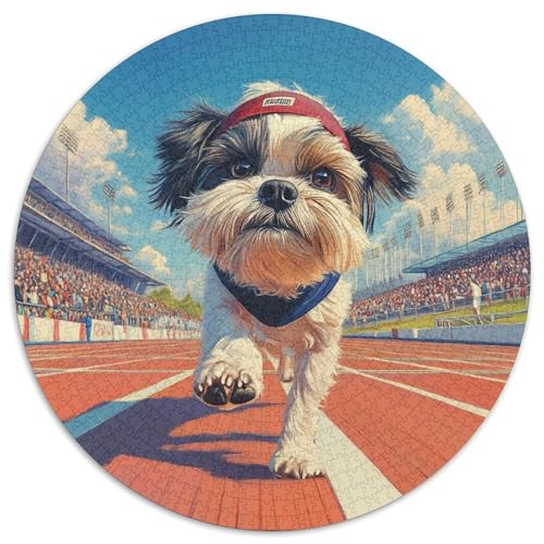 Shih Tzu Puzzles 1000 Teile Unregelmäßige Einzigartige Rund Jigsaw Puzzle Geeignet Ab 12 Jahren Schwieriges Präzise Schnittführung Pädagogisches 1000pcs (67.5x67.5cm) von NTBSDVKDO