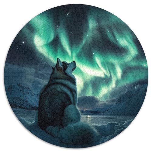 Sibirischer Husky 1000 Stück DIY Puzzles Rund Für Erwachsene Und Kinder Ab 12 Jahren Schwieriges Unmögliches Hohe Qualität Aus Recycelten Materialien Bildungswert 1000pcs (67.5x67.5cm) von NTBSDVKDO