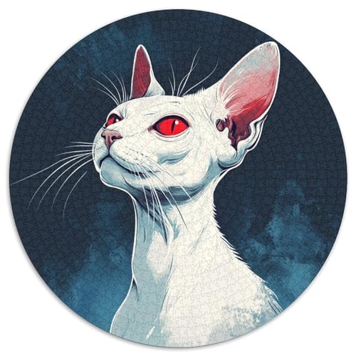 Sphinx Katze 1000 Puzzle DIY Circular Puzzles Für Erwachsene Kinder Großes Hohe Qualität Aus Recycelten MaterialienStressfreisetzung Spielzeug 1000pcs (67.5x67.5cm) von NTBSDVKDO