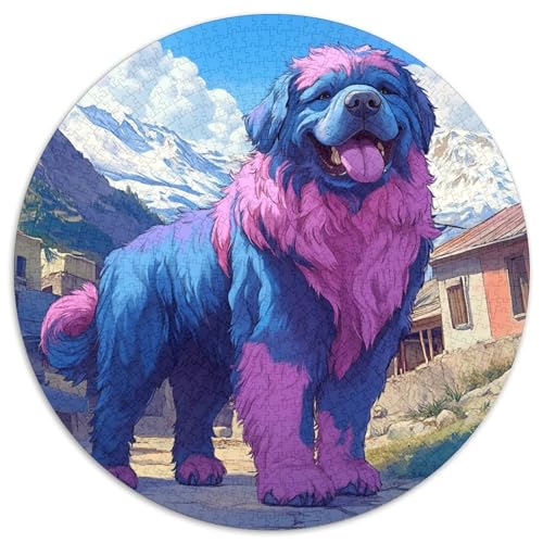 Tibetischer Mastiff Puzzles 1000 Teile Künstlerisches Rund Jigsaw Puzzle Für Erwachsene Und Kinder Ab 12 Jahren Kreative Erwachsene Präzise Schnittführung Verringerter Druck 1000pcs (67.5x67.5cm) von NTBSDVKDO