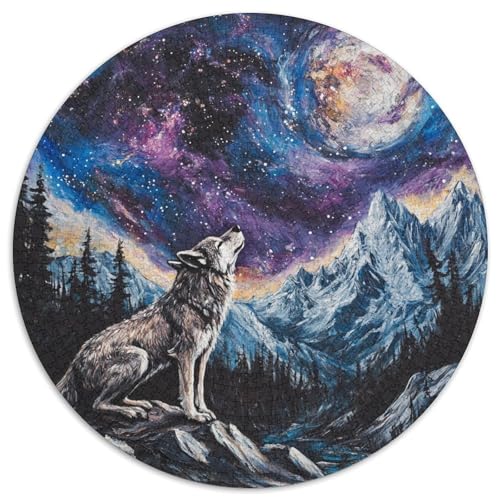 Wolf 1000 Puzzles DIY Circular Für Erwachsene Kinder Großes Hohe Qualität Aus Recycelten Materialien Stressfreisetzung Spielzeug 1000pcs (67.5x67.5cm) von NTBSDVKDO