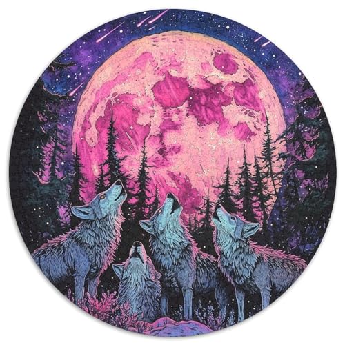 Wolf Rundes 1000 Puzzle Unregelmäßige Einzigartige Rund Jigsaw Puzzles Für Erwachsene Und Kinder Ab 12 Jahren Pädagogisches Präzise Schnittführung Pädagogisches 1000pcs (67.5x67.5cm) von NTBSDVKDO