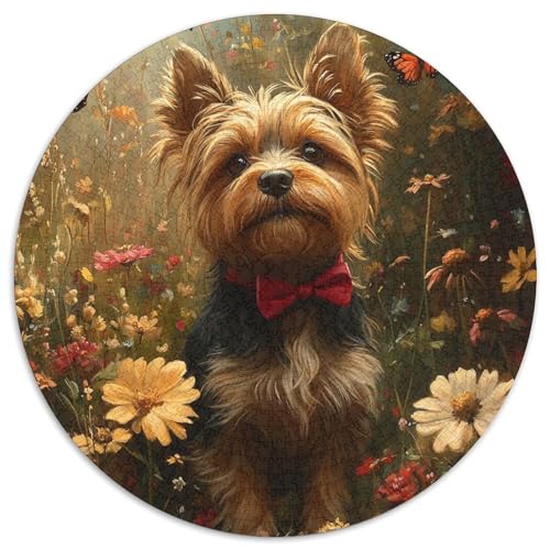 Yorkshire Terrier 1000 Stück Künstlerisches Circular Puzzles Für Erwachsene Kinder Pädagogisches Präzise Schnittführung Bildungswert 1000pcs (67.5x67.5cm) von NTBSDVKDO