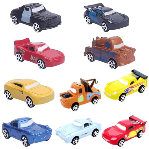 NTEVXZ 10Pcs Car Spielzeugauto Set,Car Spielzeug,Race Car Figures Cake Toppers,Mini Cars Kuchen Theme Party Dekoration Cars Kindergeburtstag Spielfahrzeuge für Geburtstagsfeiern Geeignet(B1) von NTEVXZ