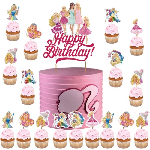NTEVXZ 25Pcs Barbi Prinzessin Cake Topper, Barbi Prinzessin Tortendeko, Barbi Geburtstag Deko Set, Barbi Cupcake Topper, für Mädchen Geburtstag Dekorationen NTEVXZ 25Pcs Barbi Prinzessin Cake Topper, Barbi Prinzessin Tortendeko, Barbi Geburtstag Deko Set, Barbi Cupcake Topper, für Mädchen Geburtstag Dekorationen von NTEVXZ