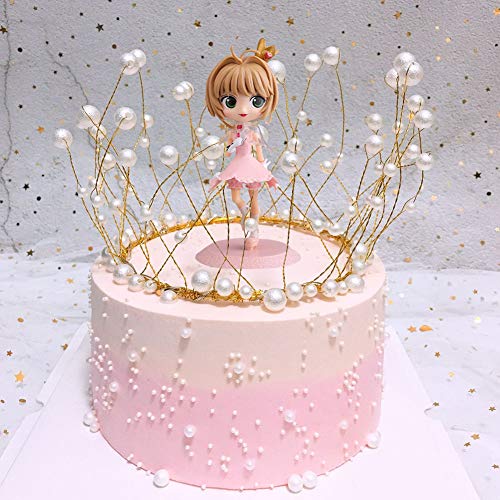 NTEVXZ 2Pcs Kirschblüten Prinzessin Figuren, Anime Figur Modell Pink, Perlenkrone, Anime Actionfigur Spielzeug, Cake Topper, Party Kuchen Dekoration Lieferungen,Desktop Dekoration Ornamente von NTEVXZ