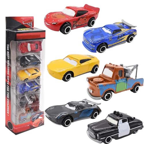 NTEVXZ 6Pcs Car Spielzeugauto Set,Race Figures Cake Toppers,Mini Spielzeugauto,Cars Kuchen Theme Party Dekoration,Kinderidee Spielfahrzeuge für Geburtstagsfeiern,Geeignet für Kinder ab 3 Jahren(B5) von NTEVXZ