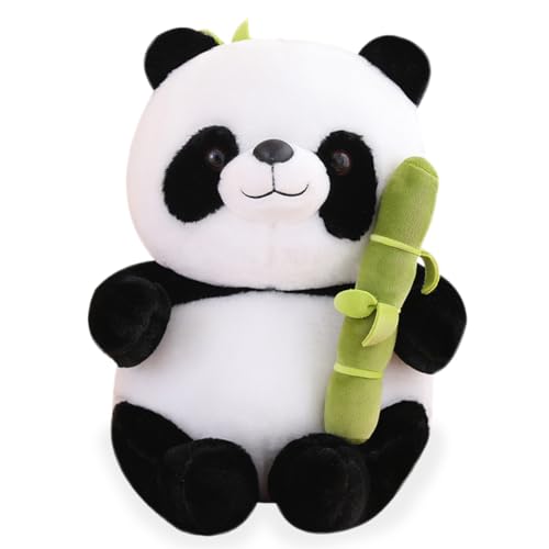 NTEVXZ Panda Plush Toy, Panda Kuscheltier, Panda Plüsch, Cartoon Panda Plüschtiere mit Bambus, Stofftier aus weichem Plüsch zum Kuscheln und Spielen, Geschenk für Kinder (25 cm) von NTEVXZ