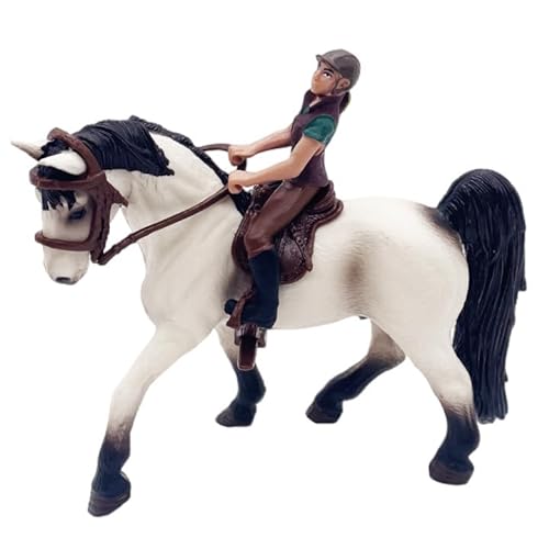 NTEVXZ Realistische Pferdefiguren, Pferde Tiere-Figuren, Pferde Figur mit Rider Sattel, Pferde Spielzeug Set, Pferd Tier Figuren Spielzeug Modell, für Kinder Geschenk von NTEVXZ