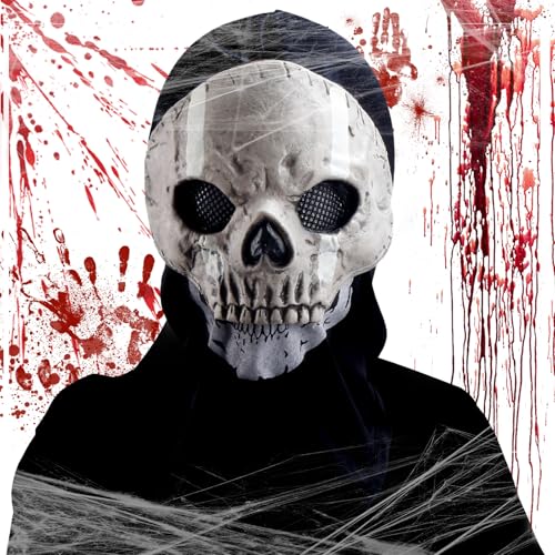 NTGFU Ghost Maske, Skelett Halloween - Totenkopf Maske, Zombie Maske, Oni Maske, Halloween Maske, Skelett Kostüm Herren, Halloween Kostüm Männer für Halloween, Cosplay, Rollenspiele NTGFU Ghost Maske, Skelett Halloween - Totenkopf Maske, Zombie Maske, Oni Maske, Halloween Maske, Skelett Kostüm Herren, Halloween Kostüm Männer für Halloween, Cosplay, Rollenspiele von NTGFU