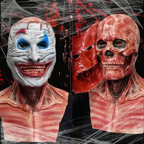 NTGFU Skelett Halloween, Clown Maske, Halloween Maske, zum Spielen terrifier, the Walking Dead - Joker Kostüm Herren, Halloween Kostüm Herren für Halloween Party, cosplay, Rollenspiele NTGFU Skelett Halloween, Clown Maske, Halloween Maske, zum Spielen terrifier, the Walking Dead - Joker Kostüm Herren, Halloween Kostüm Herren für Halloween Party, cosplay, Rollenspiele von NTGFU