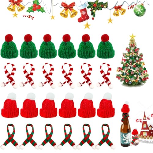 NTGFU Mini Weihnachtsmütze und Schal Set, Weihnachtsmützen für Flaschendeko, Weihnachtshut und Schal für Tischdeko, Christmas Hat, Weihnachtsdeko zum Basteln, für Weihnachtsfeier und Partydeko NTGFU Mini Weihnachtsmütze und Schal Set, Weihnachtsmützen für Flaschendeko, Weihnachtshut und Schal für Tischdeko, Christmas Hat, Weihnachtsdeko zum Basteln, für Weihnachtsfeier und Partydeko von NTGFU