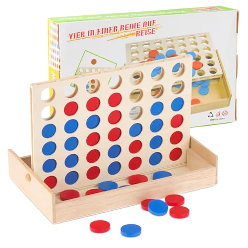 NTGRTY Vier Gewinnt,Vier Gewinnt Holz,4 in Einer Reihe Reihe Vertikales Brettspiel,Strategiespiel für 2 Spieler Pädagogische Spielzeuggeschenke für Kinder & Erwachsene NTGRTY Vier Gewinnt,Vier Gewinnt Holz,4 in Einer Reihe Reihe Vertikales Brettspiel,Strategiespiel für 2 Spieler Pädagogische Spielzeuggeschenke für Kinder & Erwachsene von NTGRTY