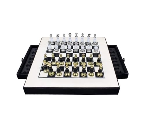 Schach Schach Schachbrett Set Spiel Reise Schachfiguren Set mit Schubladenbrett Tragbare Aufbewahrungsbrett Schachbrett Schachbrett Familienspiele von NTIYOU