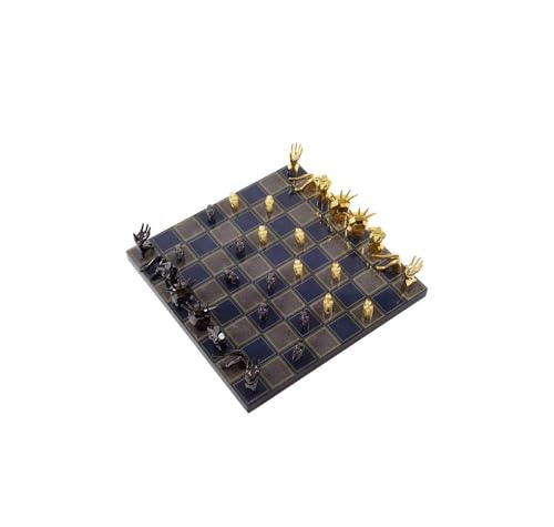 Schach aus Metall, Schachfiguren aus Massivholz, hochwertig, professionell, Schachspiel, Salon, Handwerk, Geschenk, Familienspiele von NTIYOU