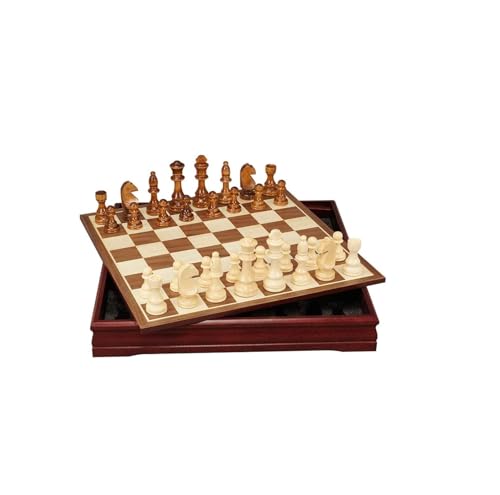 SchachSchachSchachSchachSchach-Schach, Holzschach mit Schach, tragbares Spielbrett mit Stauraum, Schach für Familienpartys Familienspiele (Size : 45cm) von NTIYOU