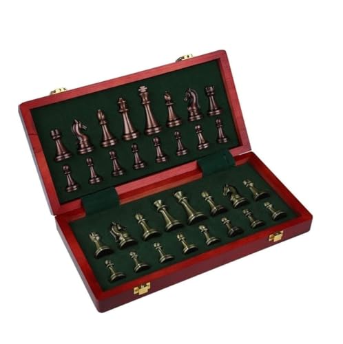 Schachschach-Set 30cm x 30cm Holzschach, tragbare Holz Schachbrett Faltbrett Schachspiel International Schachspiel Familie Spiele (Color : B, Size : 30cm) von NTIYOU