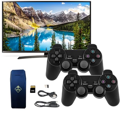 Retro Spielkonsole mit 2 Wireless Controllern, 64GB, 20.000 Spiele, HDMI, Plug & Play, Mini TV Konsole, DE Menü Retro Spielkonsole mit 2 Wireless Controllern, 64GB, 20.000 Spiele, HDMI, Plug & Play, Mini TV Konsole, DE Menü von NTN