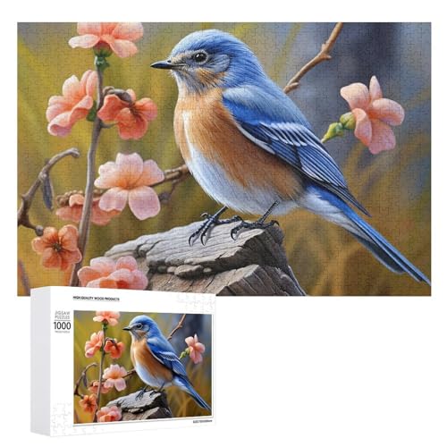 Puzzle für Erwachsene, 1000-teiliges Puzzle, herausforderndes Spiel, Eastern Bluebird-Puzzle mit Buchstaben auf der Rückseite, personalisiertes Puzzle, perfekt für Spieleabende Puzzle für Erwachsene, 1000-teiliges Puzzle, herausforderndes Spiel, Eastern Bluebird-Puzzle mit Buchstaben auf der Rückseite, personalisiertes Puzzle, perfekt für Spieleabende von NTVOWPZO