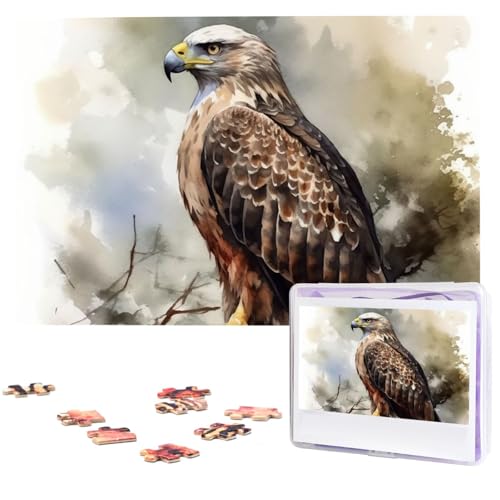 Puzzle für Erwachsene, personalisiertes Bild, Aquarell von Hawk, individuelles Holzpuzzle für Familie, Geburtstag, Hochzeit, Spielabende, Geschenke, Tierpuzzle, 74,9 x 50 cm, 1000 Teile Puzzle für Erwachsene, personalisiertes Bild, Aquarell von Hawk, individuelles Holzpuzzle für Familie, Geburtstag, Hochzeit, Spielabende, Geschenke, Tierpuzzle, 74,9 x 50 cm, 1000 Teile von NTVOWPZO