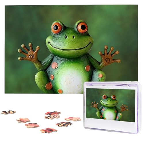 Puzzle für Erwachsene, personalisiertes Bild, Frosch, individuelles Holzpuzzle für Familie, Geburtstag, Hochzeit, Spielabende, Tierpuzzle, 74,9 x 50 cm, 1000 Teile Puzzle für Erwachsene, personalisiertes Bild, Frosch, individuelles Holzpuzzle für Familie, Geburtstag, Hochzeit, Spielabende, Tierpuzzle, 74,9 x 50 cm, 1000 Teile von NTVOWPZO
