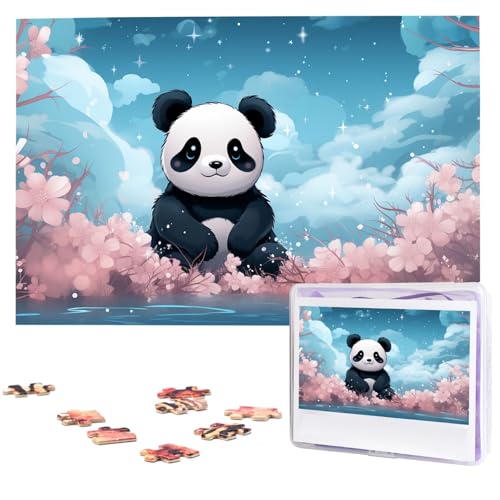 Puzzle für Erwachsene, personalisiertes Bild, Panda-Blume, individuelles Holzpuzzle für Familie, Geburtstag, Hochzeit, Spielabende, Geschenke, Tierpuzzle, 74,9 x 50 cm, 1000 Teile Puzzle für Erwachsene, personalisiertes Bild, Panda-Blume, individuelles Holzpuzzle für Familie, Geburtstag, Hochzeit, Spielabende, Geschenke, Tierpuzzle, 74,9 x 50 cm, 1000 Teile von NTVOWPZO