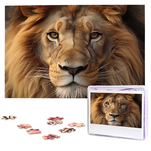 Puzzle für Erwachsene, personalisiertes Bild, afrikanischer Löwenkopf, individuelles Holzpuzzle für Familie, Geburtstag, Hochzeit, Spielabende, Geschenke, Tierpuzzle, 74,9 x 50 cm, 1000 Teile Puzzle für Erwachsene, personalisiertes Bild, afrikanischer Löwenkopf, individuelles Holzpuzzle für Familie, Geburtstag, Hochzeit, Spielabende, Geschenke, Tierpuzzle, 74,9 x 50 cm, 1000 Teile von NTVOWPZO