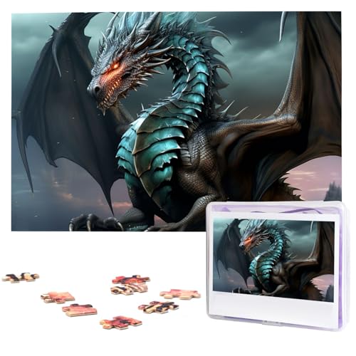 Puzzle für Erwachsene, personalisiertes Bild, cooler Drache, individuelles Holzpuzzle für Familie, Geburtstag, Hochzeit, Spielabende, Geschenke, Tierpuzzle, 74,9 x 50 cm, 1000 Teile Puzzle für Erwachsene, personalisiertes Bild, cooler Drache, individuelles Holzpuzzle für Familie, Geburtstag, Hochzeit, Spielabende, Geschenke, Tierpuzzle, 74,9 x 50 cm, 1000 Teile von NTVOWPZO
