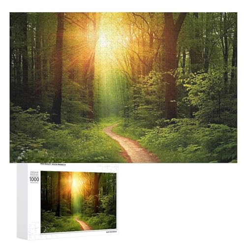 Puzzle für Erwachsene, personalisiertes Bildpuzzle, Sonnenaufgang auf dem Waldweg, individuelles Holzpuzzle für Familie, Geburtstag, Hochzeit, Spielabende, Geschenke, Tierpuzzle Puzzle für Erwachsene, personalisiertes Bildpuzzle, Sonnenaufgang auf dem Waldweg, individuelles Holzpuzzle für Familie, Geburtstag, Hochzeit, Spielabende, Geschenke, Tierpuzzle von NTVOWPZO